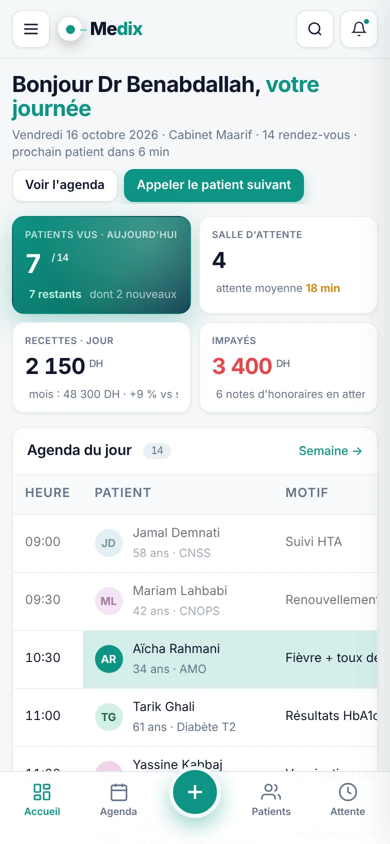 Medix sur téléphone